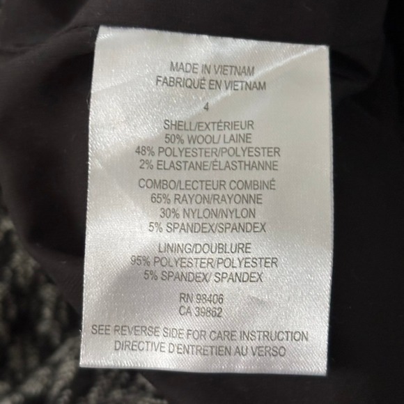 Theory Toli Chevon Dress Sz 4 Black Wool Office Career‎ Casual - Picture 8 of 9